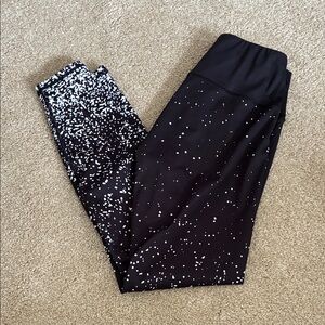 Women's Black and White Speckled Leggings